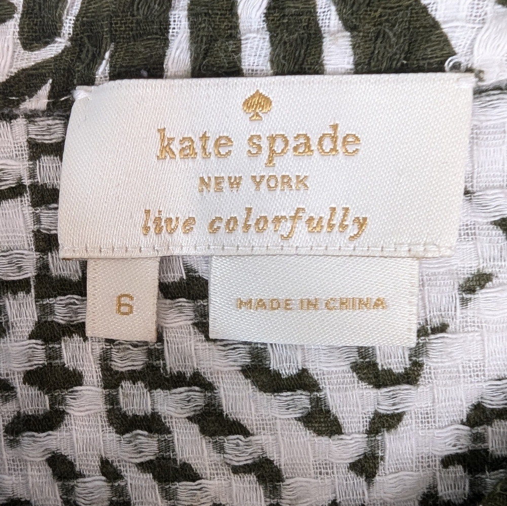 Kate Spade Tropical Button Down Shirt Size 6 - Picture 6 of 16